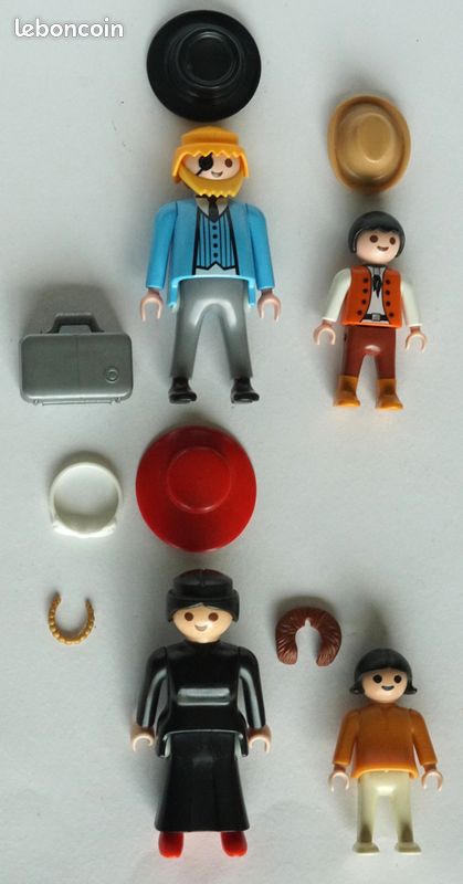 Figurine Playmobil Famille Bleue Vintage - Custom Années 1900 - Occasion Collection