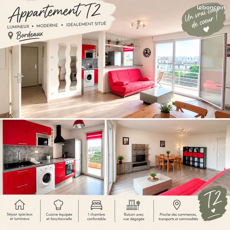 Appartement 2 pièces 49 m² · à Bordeaux · 49 m² · 990 €/mois