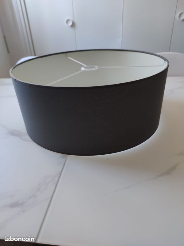 Abat jour rond, couleur gris (image 1)