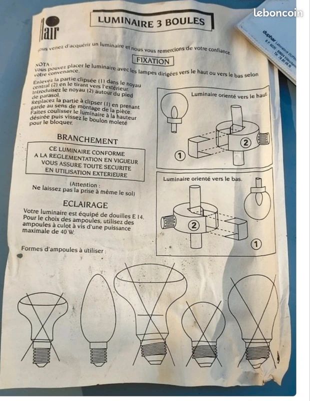 Luminaire 3 boules (image 4)