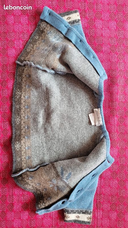 Gilet couleur bleu pour bébé de 12 mois marque "Graine de Lune" mesurant 24cm de longueur (image 6)