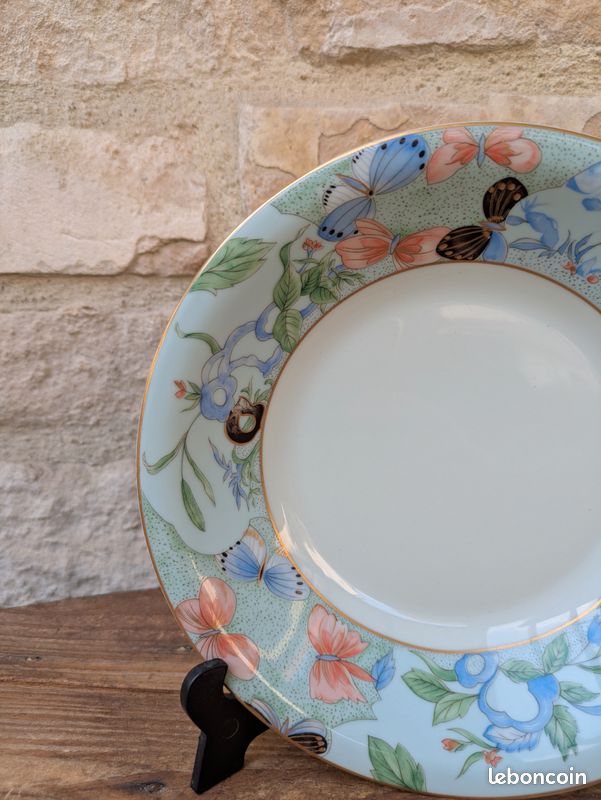 Assiette creuse en porcelaine Haviland Limoges France modèle Madoura 18.5cm - Vaisselle ancienne vintage (image 4)