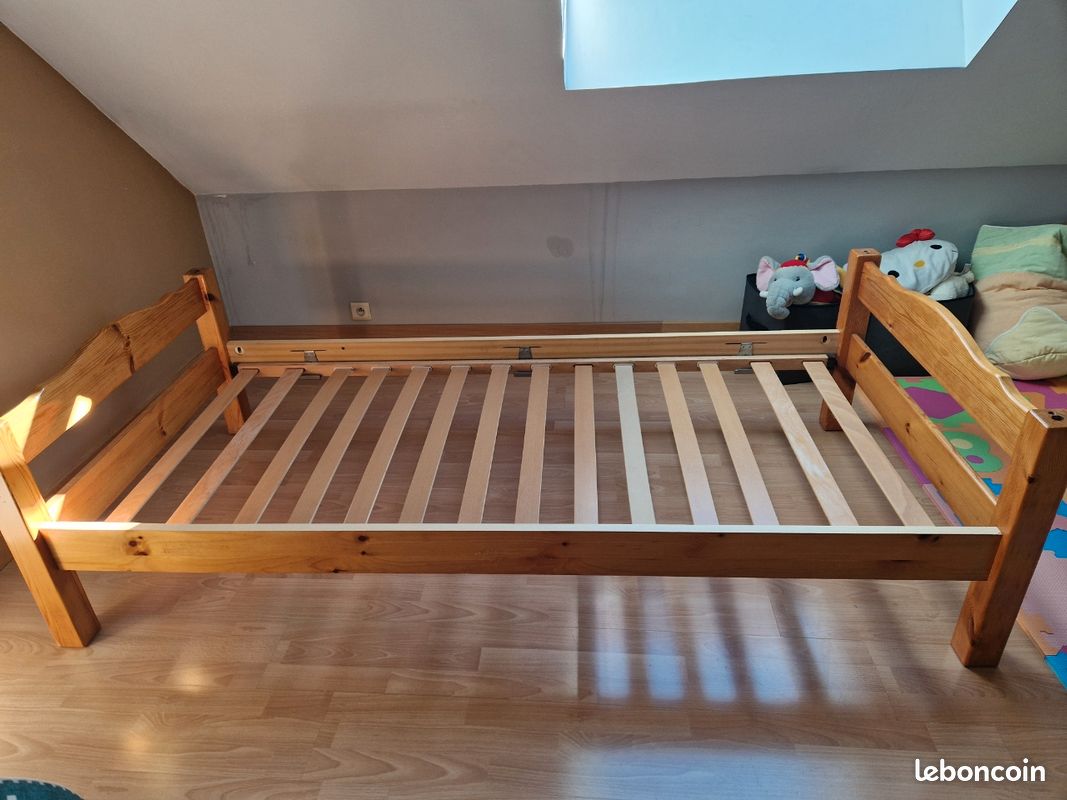 Lit en pin et matelas 1 personne (image 2)
