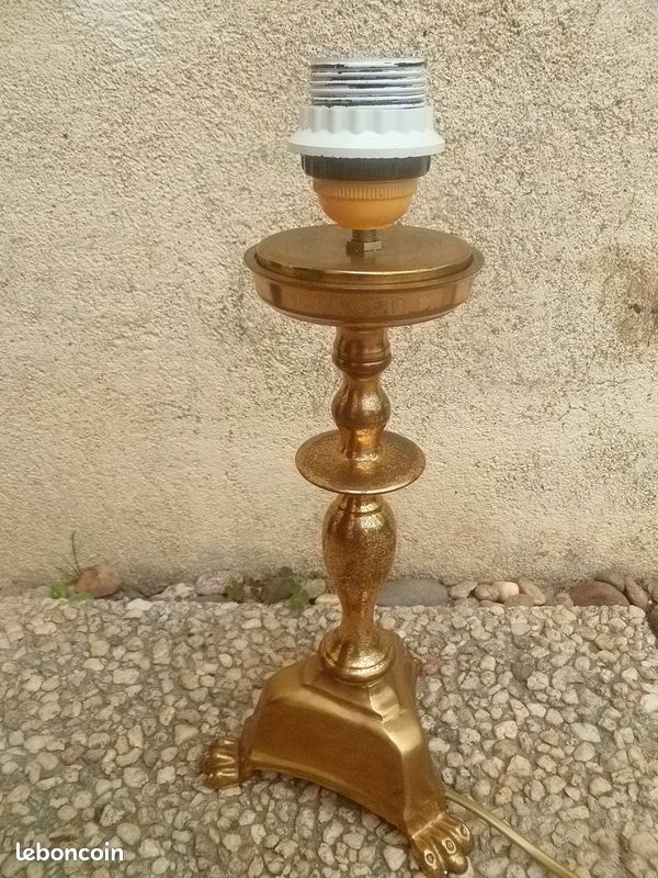 Lampe métal type laiton , vintage (image 6)