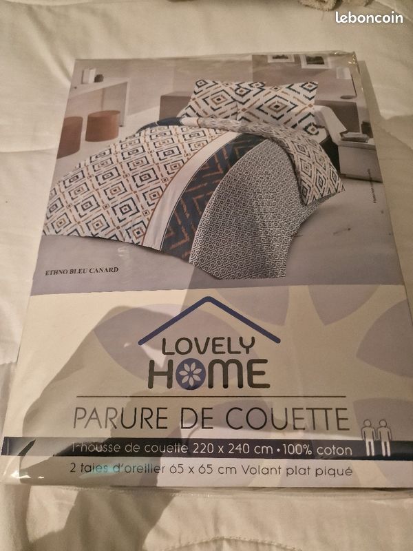 Parure de couette LOVELY HOME ethno bleu canard (image 1)