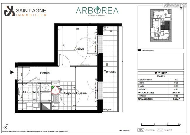 Appartement a louer moissy-cramayel - 1 pièce(s) - 29 m2 - Surfyn