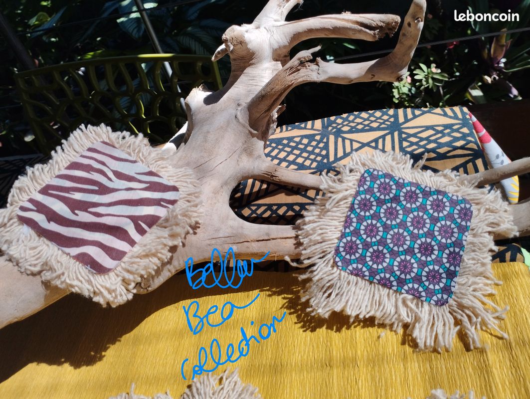 🤩☀️☀️🏝️ - creations artisanales ( cauris/ cordes/ wax...) - (diy) - set de verre- boheme / ethnique 🤩☀️🤩☀️🤩☀️🏝️ (image 9)