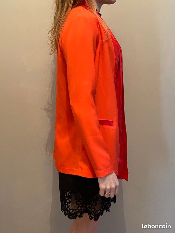 Veste type smoking longue orange (image 1)