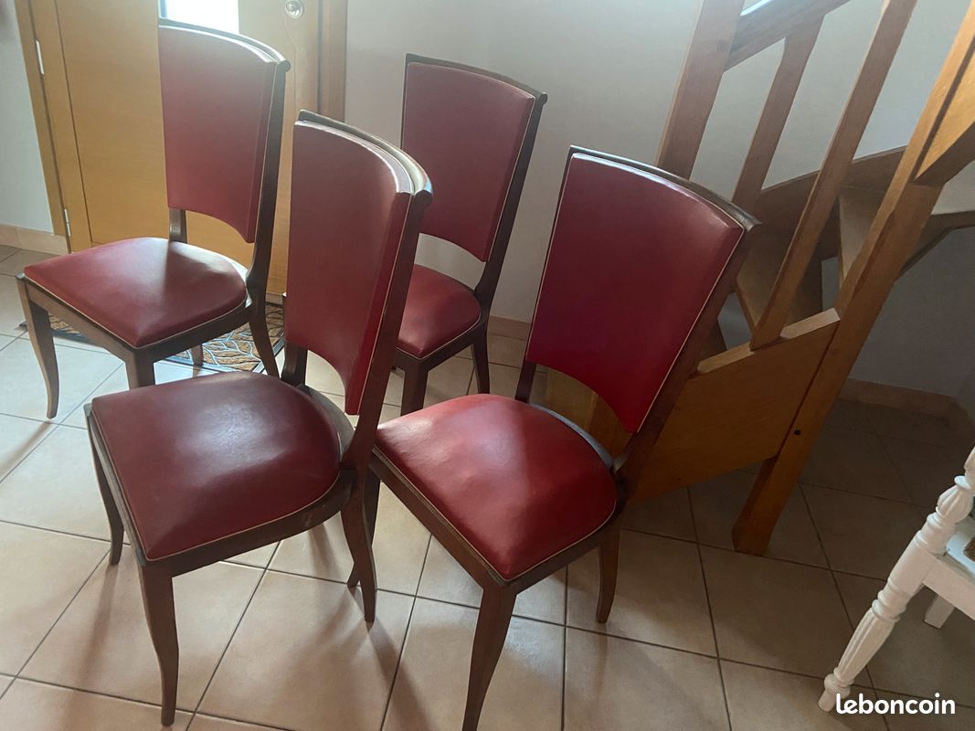 Chaises vintage rouge (image 1)