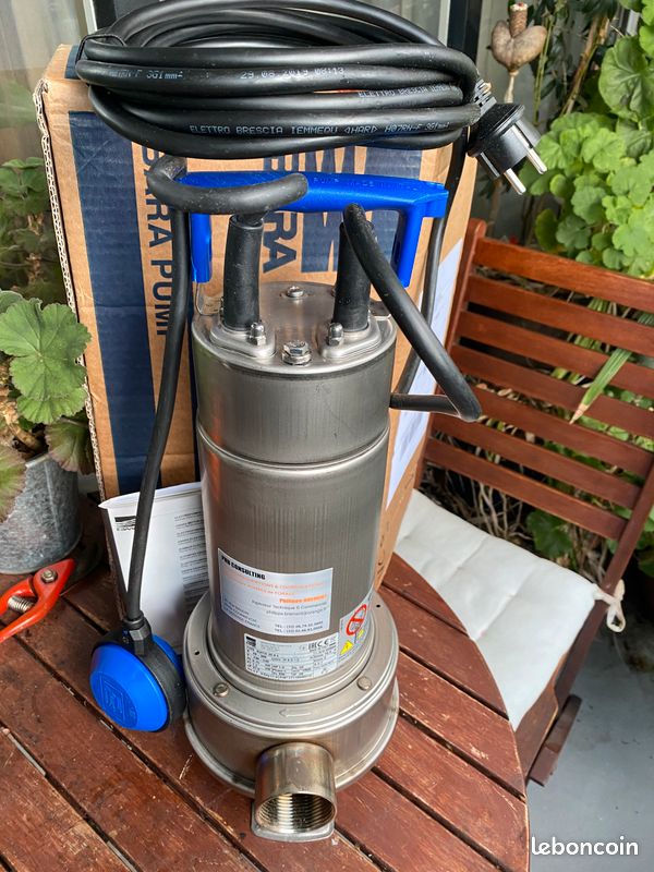 Pompe relevage inox pro eau usee 750w 22m3 11 hmt vortex+cuter neuve (image 7)