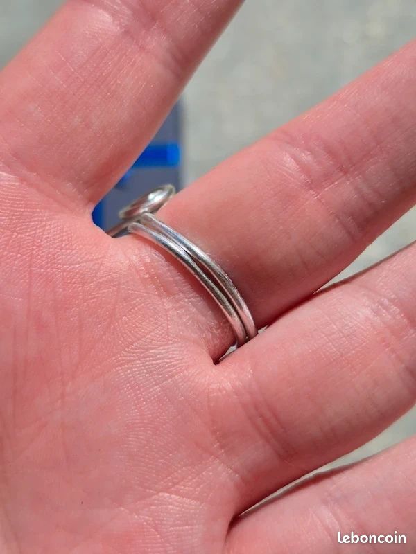 Lot de 2 bagues ajustables argenté cuivré bijoux fantaisie (image 3)