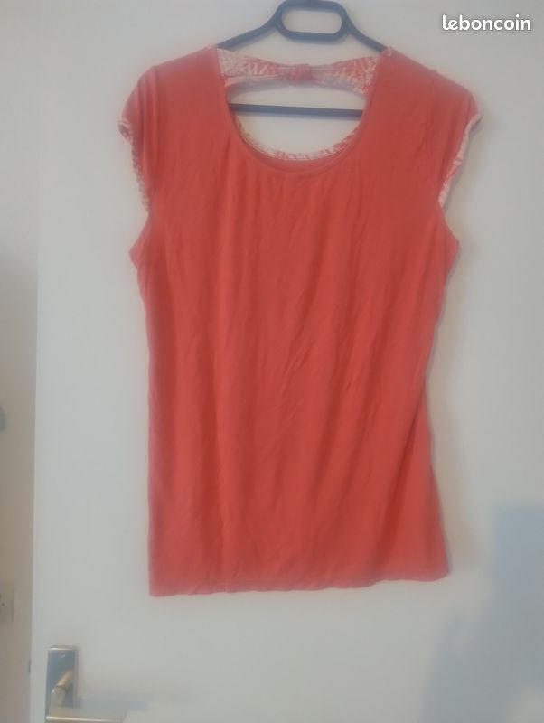Pyjama rose été : haut + short, taille 42-44 (image 2)