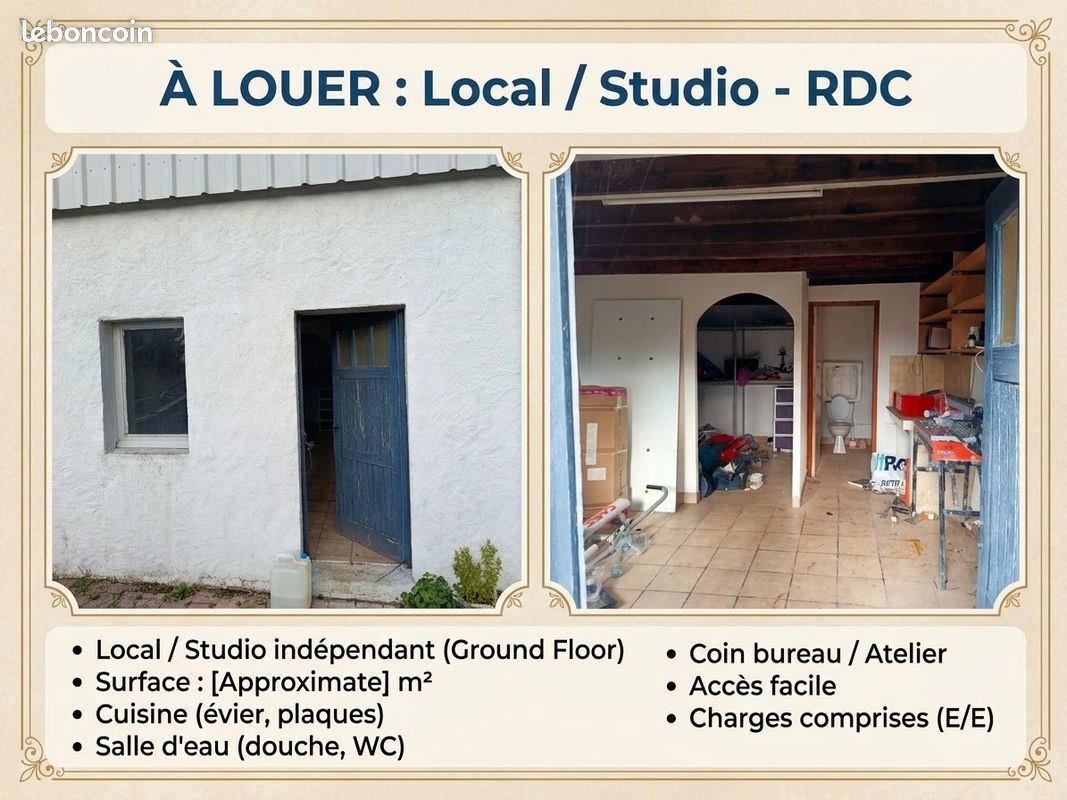 3 pièces 25 m² · au Coudray-Saint-Germer · 25 m² · 350 €/mois