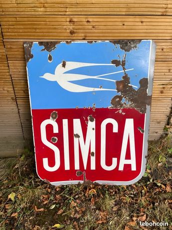 Plaque émaillée SIMCA logo | Au temps qui passe