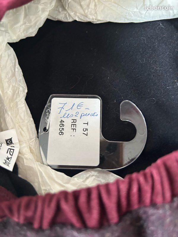 Ensemble béret + écharpe - Bordeaux/Violet - Pinault - Neuf avec étiquette (image 6)