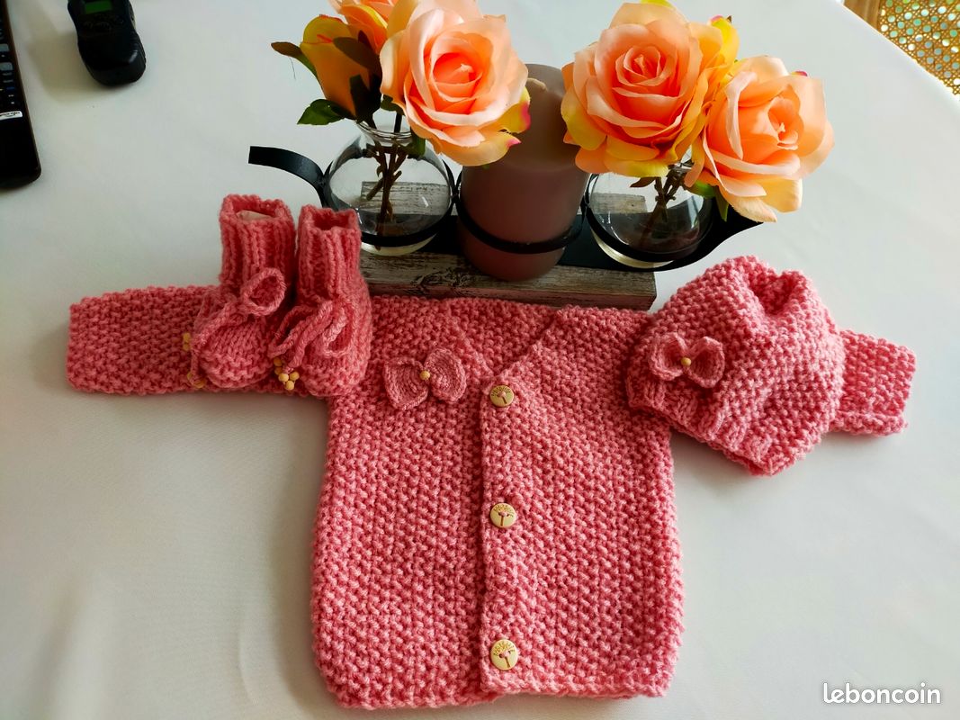 Ensemble layette fille vieux rose (image 1)