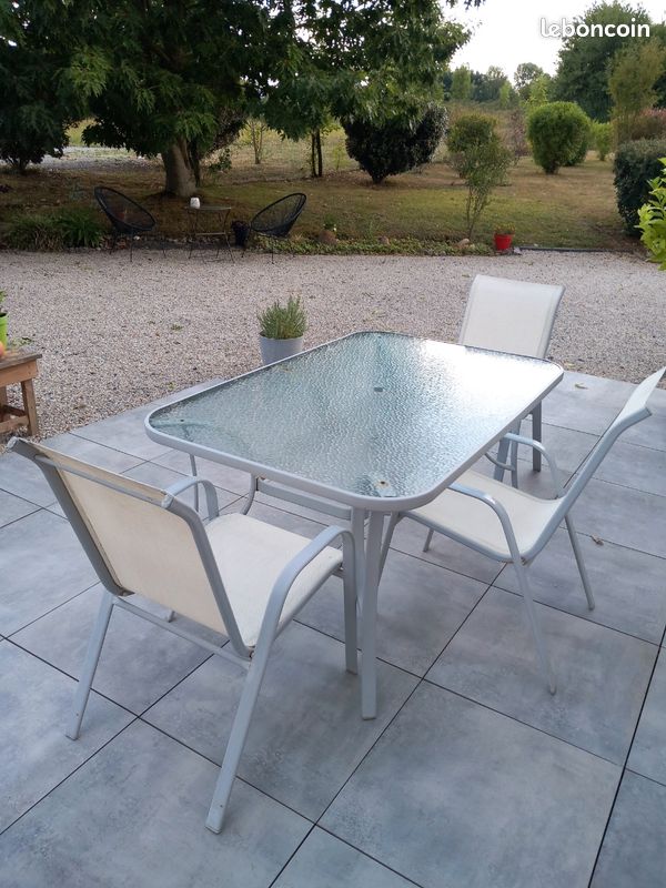 Table de jardin métal et verre (image 3)