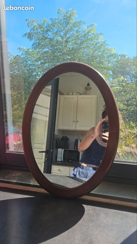 Miroir ovale en bois de qualité (image 2)
