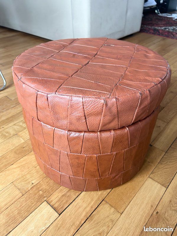 Pouf années 70 vintage - Ameublement