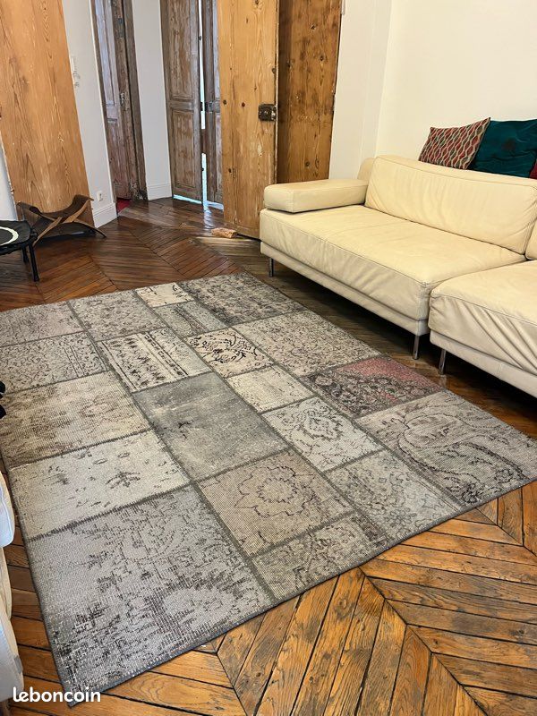 Tapis Anatolian Patch Mint Grey 170x240 – style patchwork Anatolien vintage gris (image 2)