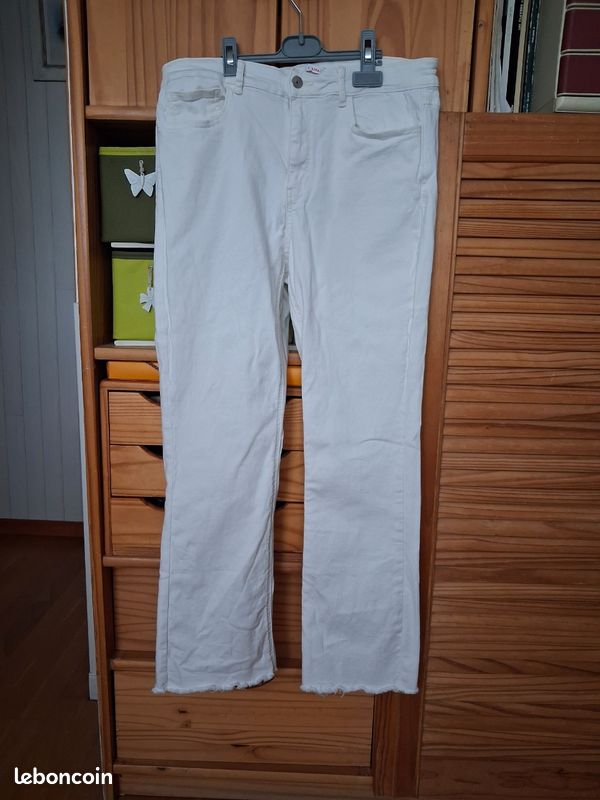 Pantalon femme blanc t.40 Camaïeu (image 1)