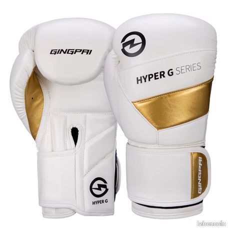 Gants De Boxe PX En Cuir Blanc - Compétition & Entraînement (10-16 Oz) - Marque TEKKA BUDO