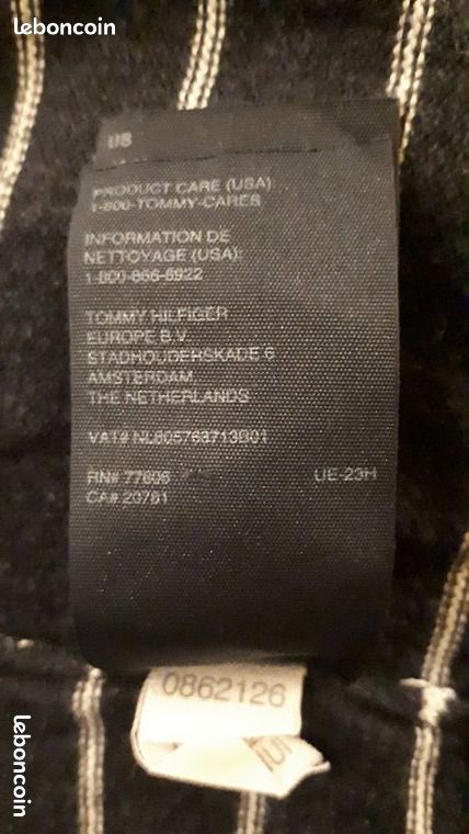 Pull bleu à rayures Tommy Hilfiger taille L (image 10)
