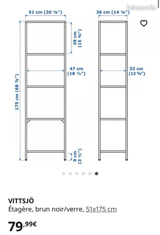 Meuble étagère IKEA vittsjo (image 4)