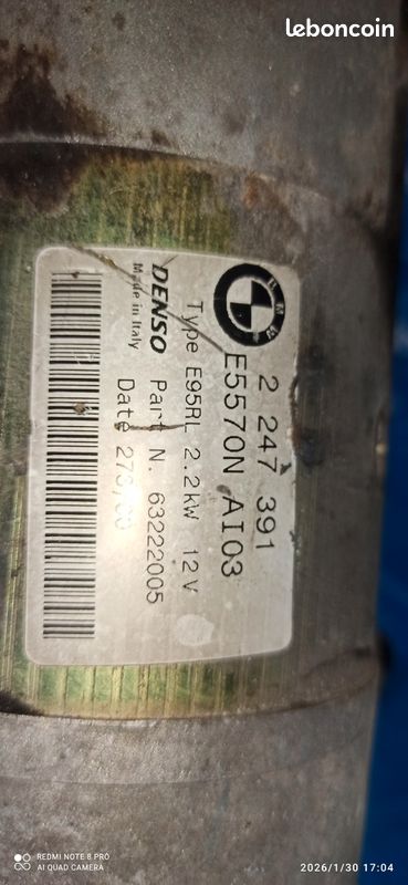 Démarreur BMW SERIE 5 E39 PHASE 2 (image 3)