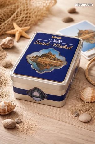 Boîte Métal Décorative Mont Saint-Michel – 11 X 18,5 X 5,5 Cm – Rangement Élégant Pour Sucres, Biscuits, Thé Ou Bijoux – Made In France