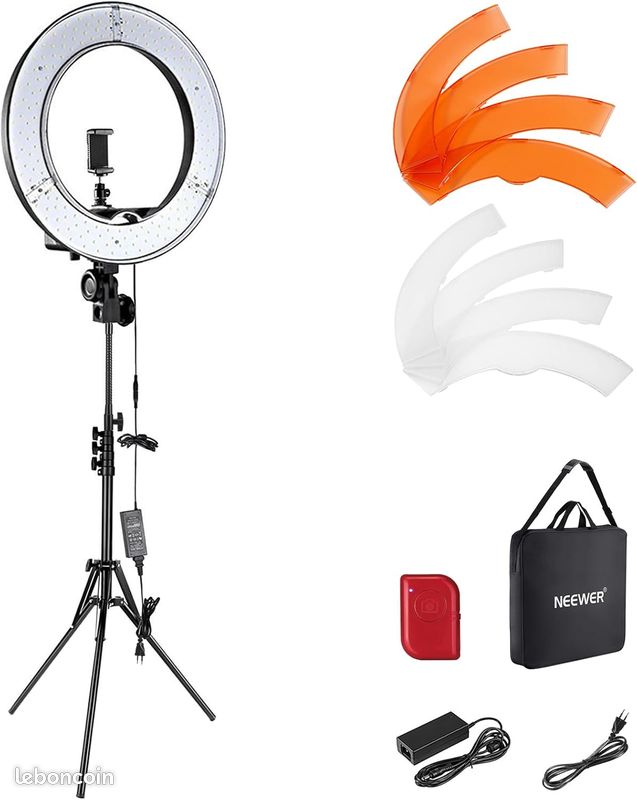 Lampe anneau lumineux avec trépied (image 1)