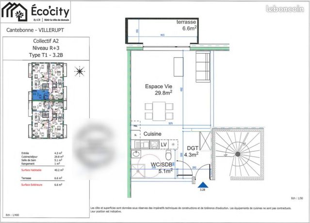 Appartement 1 pièce 41 m²