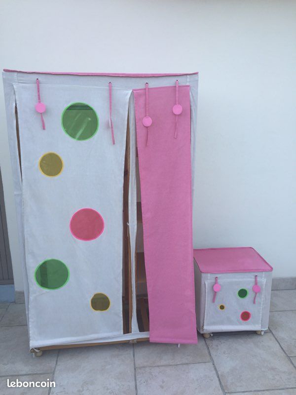Penderie et table de chevet fille Vert Baudet (image 1)