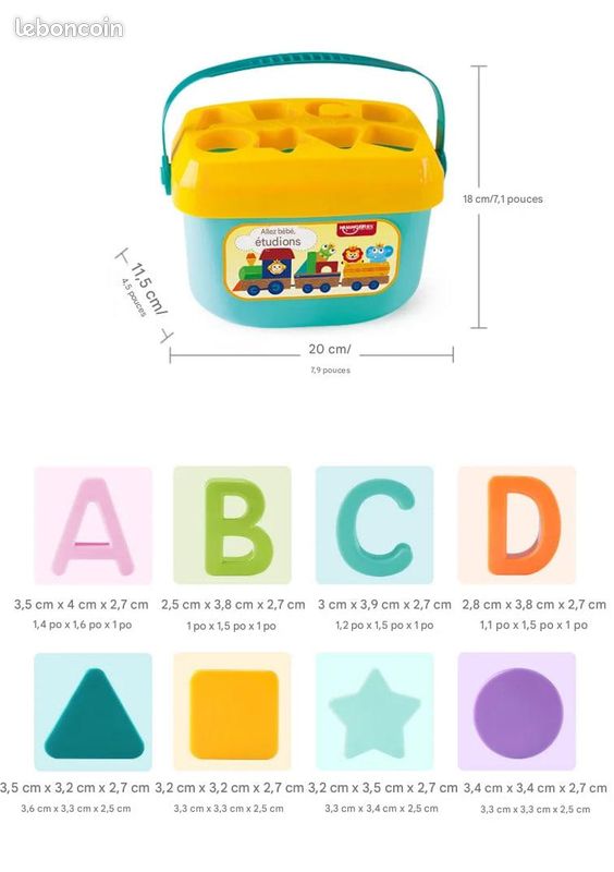Boîte d'association cognitive de couleur graphique, jouet pour nourrissons et tout-petits, Bloc de construction (image 12)