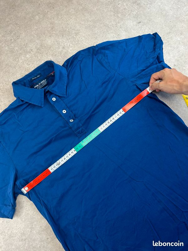 Polo 100% coton Ralph Lauren Marine pour homme M #PRL.287 (image 6)