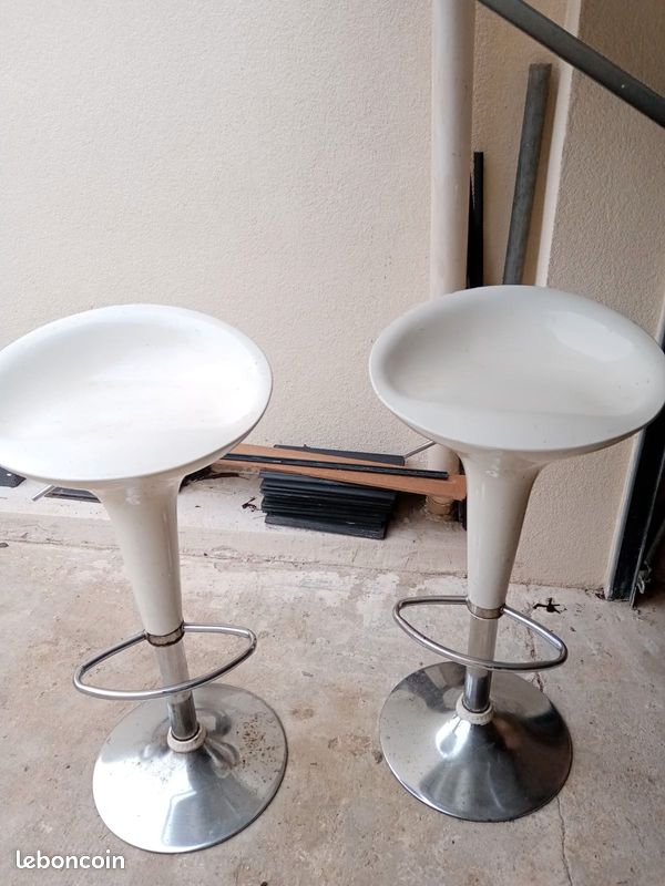 2 chaise haute bar blanc (image 1)