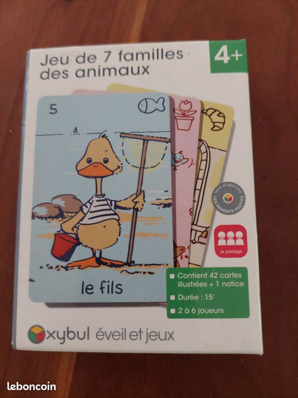 Jeu de 7 familles des animaux - OXYBUL (image 1)