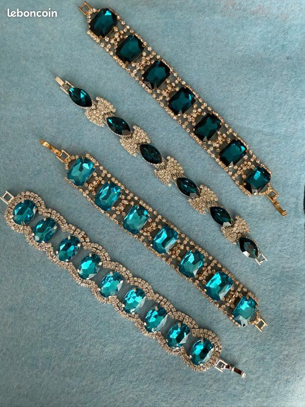Bracelets en cristaux turquoises par piece (image 5)