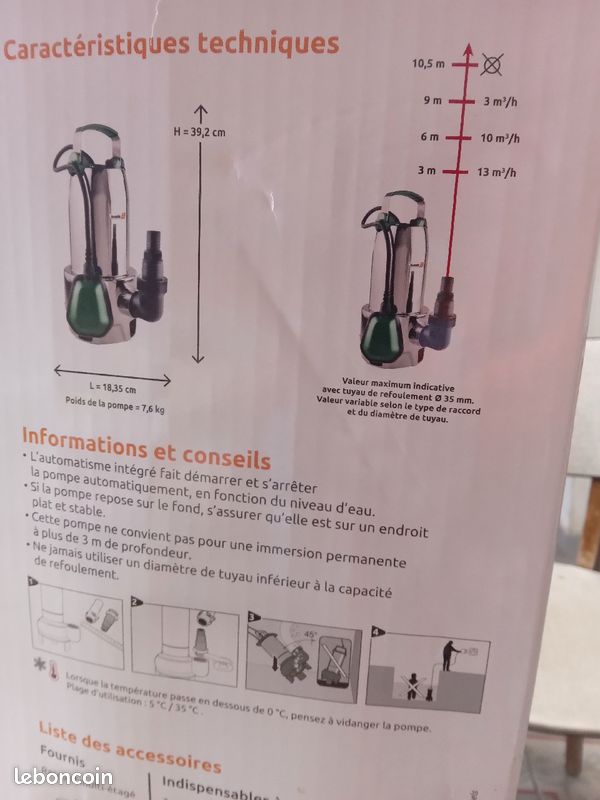 Pompe d'évacuation 1000W (image 3)