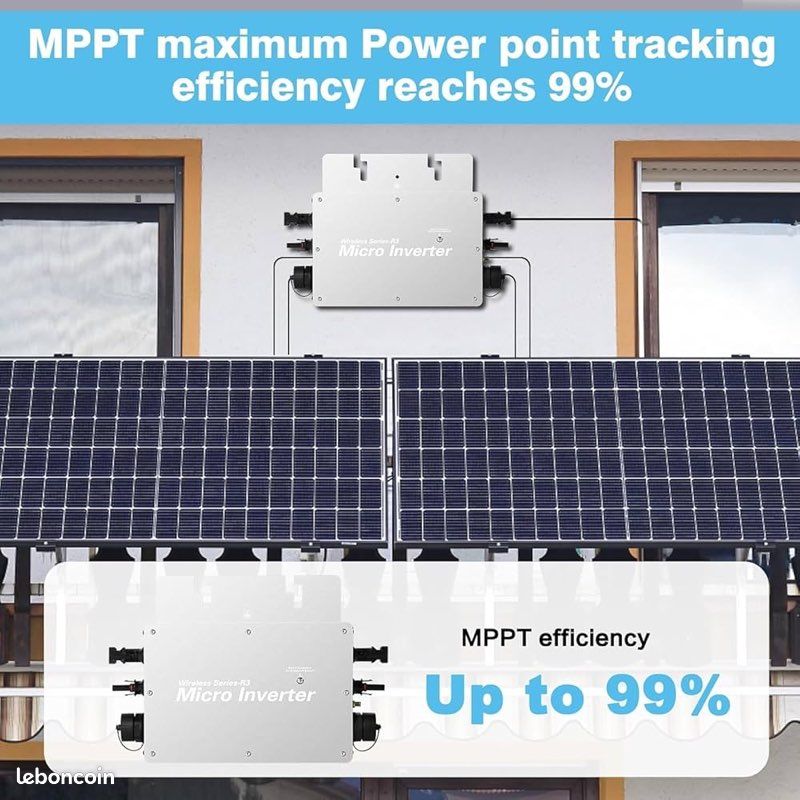 Micro-onduleur Solaire 800W MPPT – Plug & Play Pour Balcon, Toit, Monitoring WiFi/Bluetooth