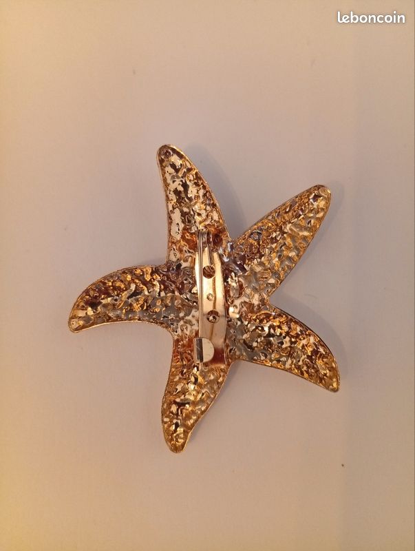 Broche étoile Style Fabergé - Bijou Fantaisie Doré - Cadeau Original Unisexe - Neuf Avec étiquettes