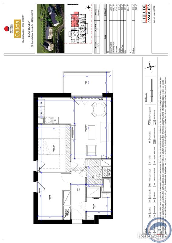 Appartement 3 pièces 63 m² · à Sorigny · 63 m² · 198 500 €
