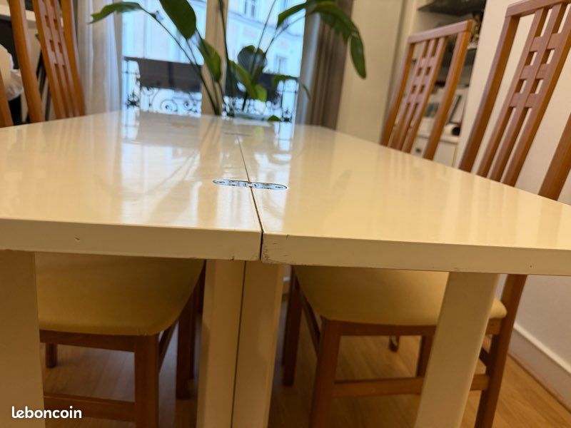 Table Salle à Manger Et Deux Consoles - Verre Et Fer Forgé Vert - 180x90x73 Cm