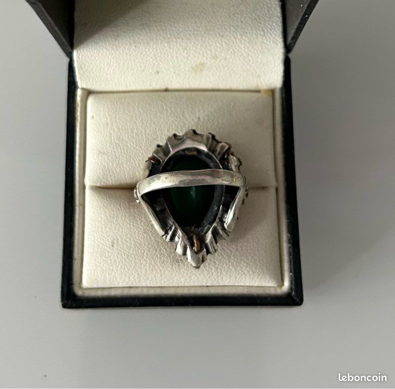Bague élégante En Argent 925 Avec émeraude 1,85 Ct - Taille 10, Coupe Ronde, Neuve Sans Emballage