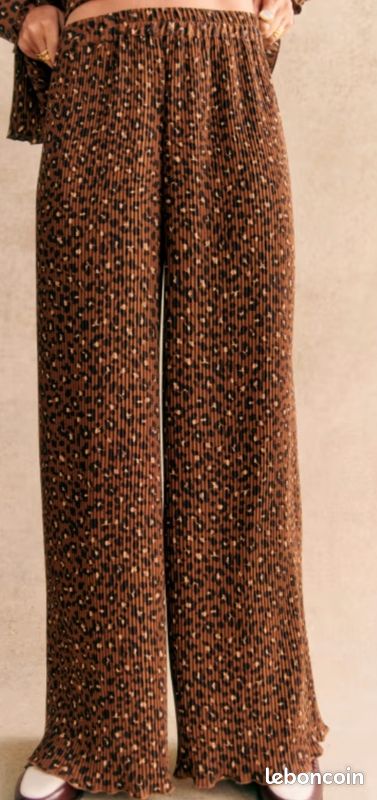 Pantalon Sézane Syra imprimé léopard 34 LM75 Vêtements