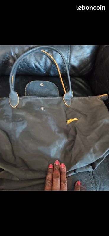 Beau sac Longchamp pliage authentique taille L noir anthracite (image 1)