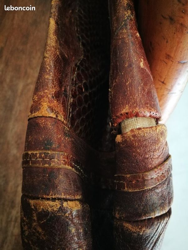 Sac à Main Vintage En Cuir De Serpent Ancien - Marque Lucalsax, Couleur Marron, Bon état Général