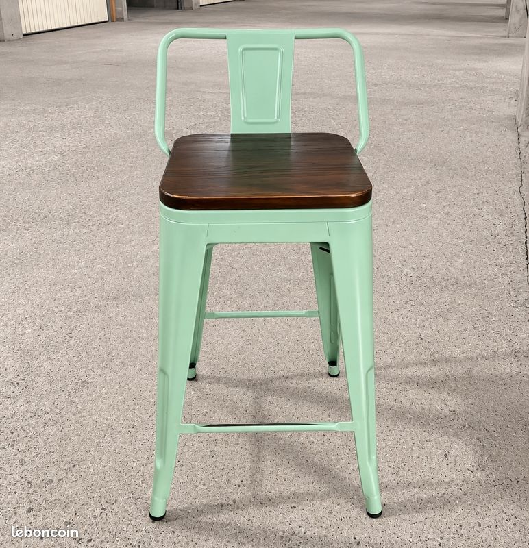 2 TABOURET/Chaise de bar avec dossier (image 2)
