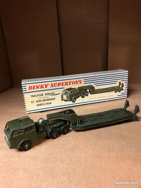 Jouet Dinky Toys Vintage - Berliet Semi-Remorque Porte-Char N°890 - Échelle 1:43 - Avec Boîte D'Origine - Occasion