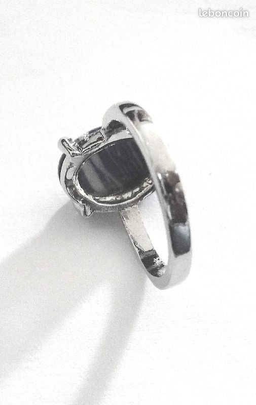 Trés belle bague en pierre gemme bleue ovale (image 7)